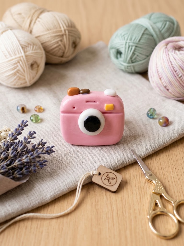 Clay camera keychain