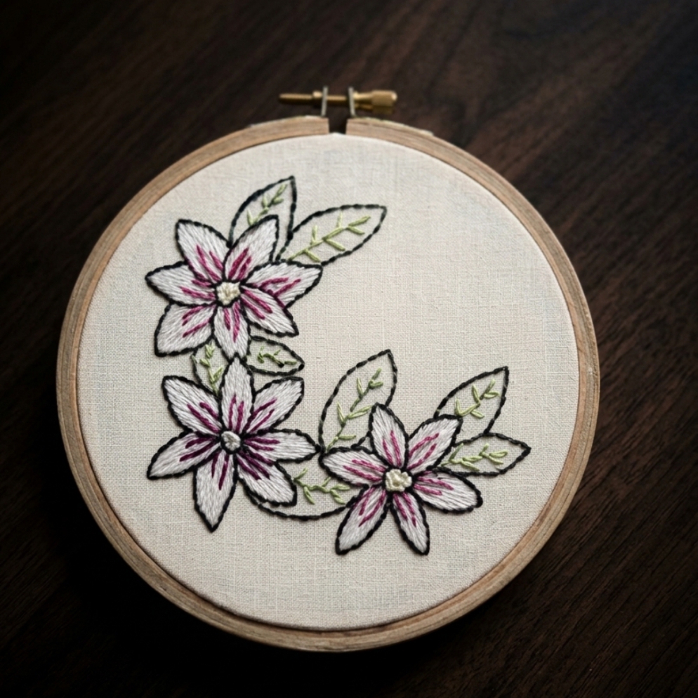 Embroidered wall hanging